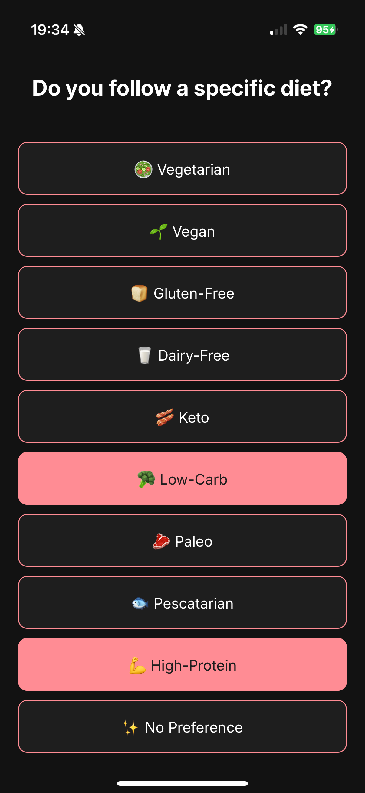 dietary preferences