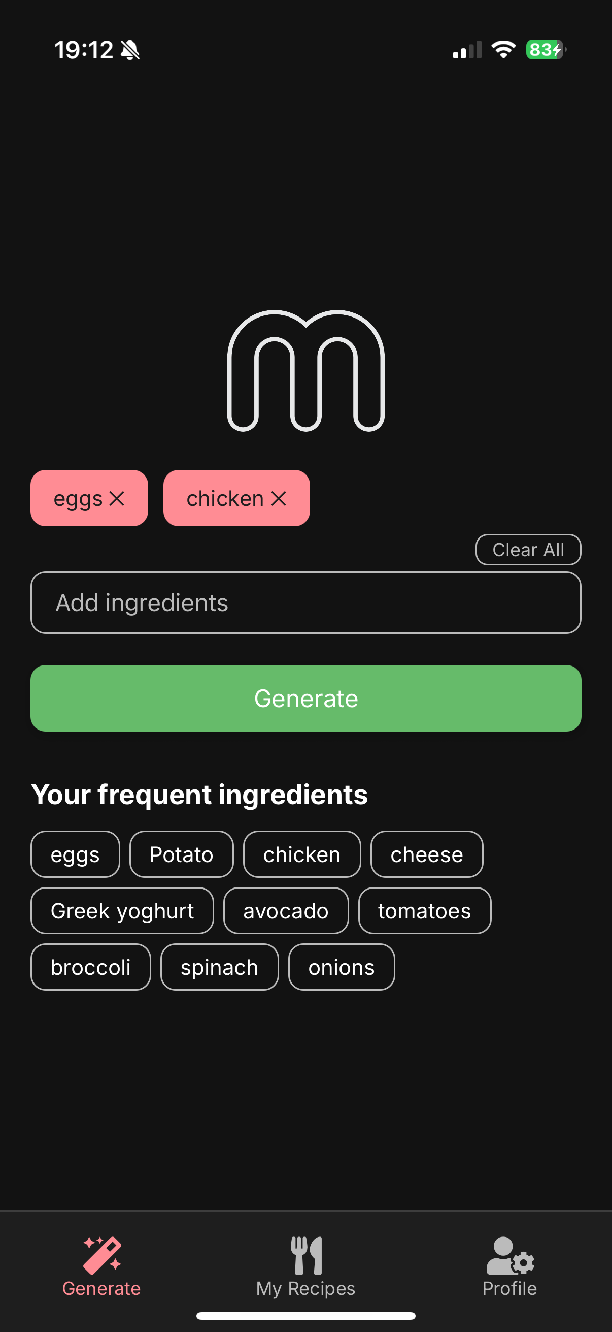 generate recipes